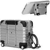 Kwmobile Koptelefooncase met kofferdesign voor Apple Airpods Pro 3 – zilver