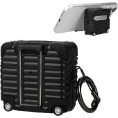 Kwmobile Koptelefooncase met kofferdesign voor Apple Airpods 4 – zwart