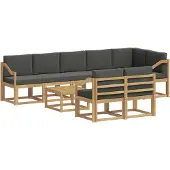 vidaXL Buiten bank set 9 st Wit en antracietkleurig Polyester