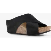 Hush puppies suede dames bio slippers zwart maat 40