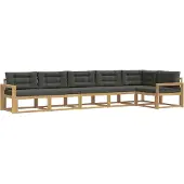 vidaXL Buiten bank set 4 st Wit en antracietkleurig Polyester