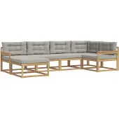 vidaXL Buiten bank set 5 st Wit en Lichtgrijs Polyester