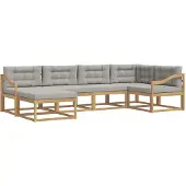 vidaXL Buiten bank set 5 st Wit en Lichtgrijs Polyester