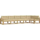 vidaXL Buiten bank set 4 st Wit en Beige Polyester