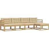 vidaXL Buiten bank set 4 st Wit en Beige Polyester