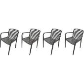 Garden Impressions Nantes tuinstoelen set van 4 antraciet