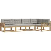 vidaXL Buiten bank set 4 st Wit en Lichtgrijs Polyester
