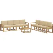 vidaXL Buiten bank set 9 st Wit en Beige
