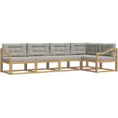 vidaXL Buiten bank set 4 st Wit en Lichtgrijs Polyester