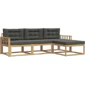 vidaXL Buiten bank set 4 st Wit en antracietkleurig Polyester