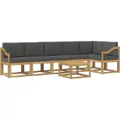 vidaXL Buiten bank set 7 st Wit en antracietkleurig Polyester