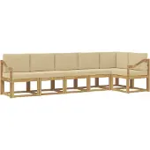 vidaXL Buiten bank set 6 st Wit en Beige Polyester
