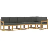 vidaXL Buiten bank set 6 st Wit en antracietkleurig Polyester