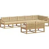 vidaXL Buiten bank set 6 st Wit en Beige Polyester