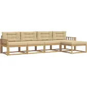 vidaXL Buiten bank set 4 st Wit en Beige Polyester