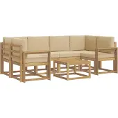 vidaXL Buiten bank set 7 st Wit en Beige