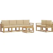 vidaXL Buiten bank set 7 st Wit en Beige