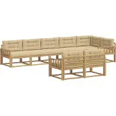 vidaXL Buiten bank set 6 st Wit en Beige Polyester