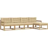 vidaXL Buiten bank set 4 st Wit en Beige Polyester