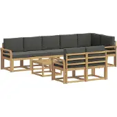 vidaXL Buiten bank set 9 st Wit en antracietkleurig Polyester