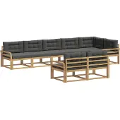 vidaXL Buiten bank set 6 st Wit en antracietkleurig Polyester