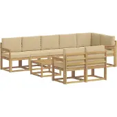 vidaXL Buiten bank set 9 st Wit en Beige Polyester