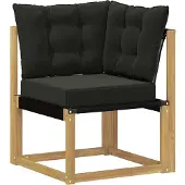 vidaXL Buiten bank set 10 st Wit en zwart