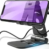 Unyqoos Verstelbare en compacte telefoonhouder voor tafelgebruik tot 11 inch