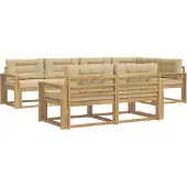 vidaXL Buiten bank set 6 st Wit en Beige Polyester