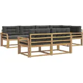 vidaXL Buiten bank set 6 st Wit en antracietkleurig Polyester