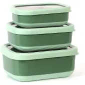 Unyqoos set van drie roestvrijstalen lunchboxen met lekvrije deksels