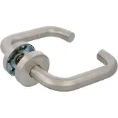 Unyqoos RVS deurklinkset, mat – ergonomische deurklink voor zowel binnendeuren als buitendeuren, inclusief schroeven