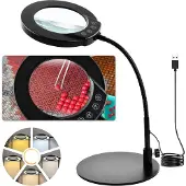 Unyqoos Dimbare LED Vergrootlamp met Flexibele Zwanenhals en 10x Vergroting