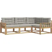 vidaXL Buiten bank set 3 st Wit en Lichtgrijs Polyester