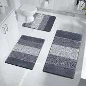Unyqoos Complete Luxe Badkamermat Set met Superzachte Microvezel en Antislip Functie
