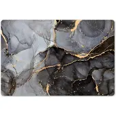 Unyqoos Set van 6 afwasbare antislip placemats in abstract marmerdesign