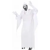 Widmann Spook verkleedkleding kostuum voor volwassenen - Halloween - Wit - Jurk - met masker M