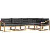 vidaXL Buiten bank set 4 st Wit en antracietkleurig Polyester