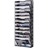 Unyqoos Metalen wandorganizer met 12 vakken voor documenten en tijdschriften
