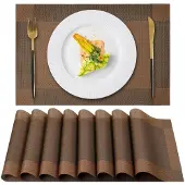 Unyqoos Set van 8 bruine placemats met hittebestendige en antislip eigenschappen