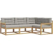 vidaXL Buiten bank set 3 st Wit en Lichtgrijs Polyester