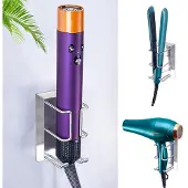 Unyqoos Zelfklevende wandhouder voor haardroger en stylingtools in roestvrij staal