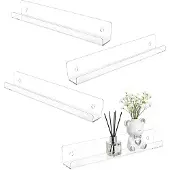 Unyqoos Transparant acryl wandrek set van 4 voor badkamer en meer