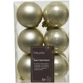 Décoris Kerstballen set | | Ø 6 cm | 12 stuks (Parel)