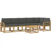 vidaXL Buiten bank set 7 st Wit en antracietkleurig Polyester