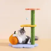 Unyqoos Speelse kattenklimboom met bloemenontwerp en sisal krabpaal van 68 cm