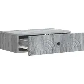 vidaXL Wandgemonteerde Zijtafel Grijs sonoma 59 x 34,5 x 17 cm