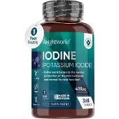 WeightWorld Voedingssupplement ter ondersteuning van de schildklier, Jodium, 365 tabletten