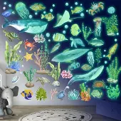 Unyqoos Lichtgevende muurstickers met zeedieren voor een magische kinderkamer