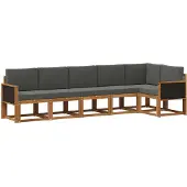 vidaXL Buiten bank set 6 st Natuurlijk en Antraciet Polyester